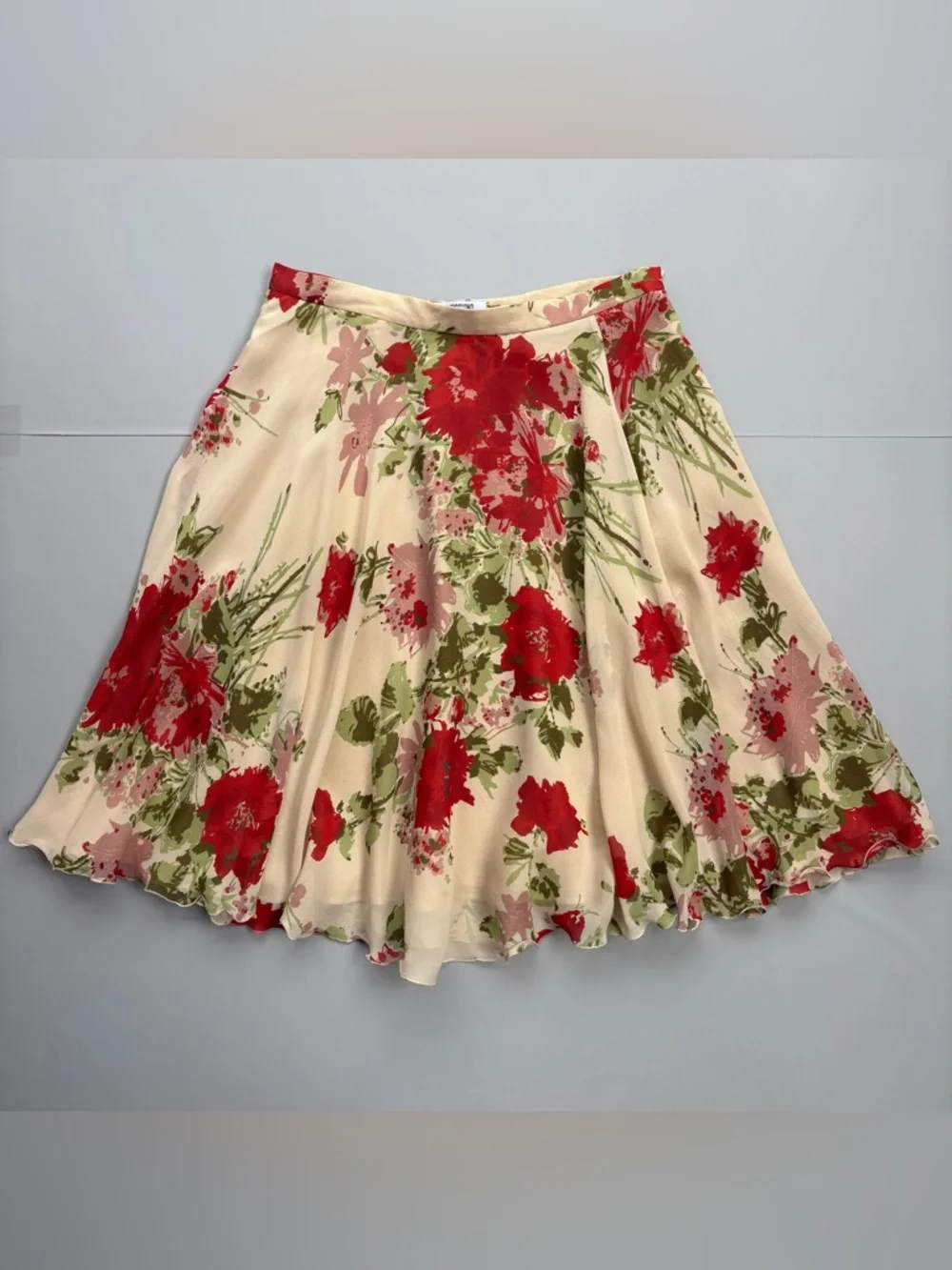 Vintage Moschino Cheap and Chic Silk Floral Skirt A-Line Cottagecore Flowy